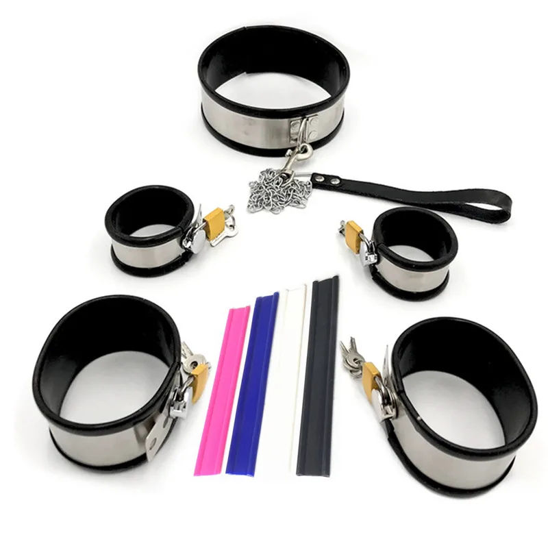 Силиконовый Набор Для бондажа с манжетами на щиколотке Фетиш браслет наручники