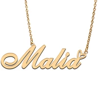 malia love heart name necklace personalized gold plated stainless steel collar for women girls friends birthday wedding gift