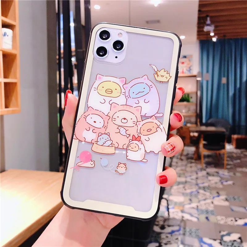 Японский мультфильм Sumikko Gurashi закаленное стекло задняя крышка чехол для телефона