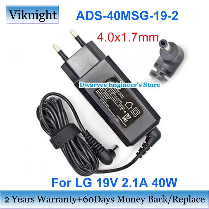 

EU Plug ADS-40MSG-19-2 For LG Power Adapter 19V 2.1A 19040GFX 19040G Monitor Charger GRAM 13Z940 15Z960 15Z950 15Z970 15Z980
