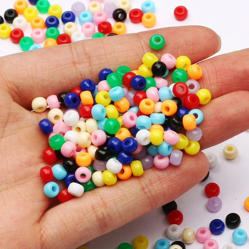 

200pcs 3*5mm Round Acrylic Beads Mixed Color Loose Spacer Beads for Jewelry Making Handemade DIY Necklace Bracelet Accessories