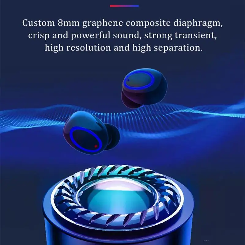 TWS-стереонаушники P13 с микрофоном и зарядным футляром | Электроника