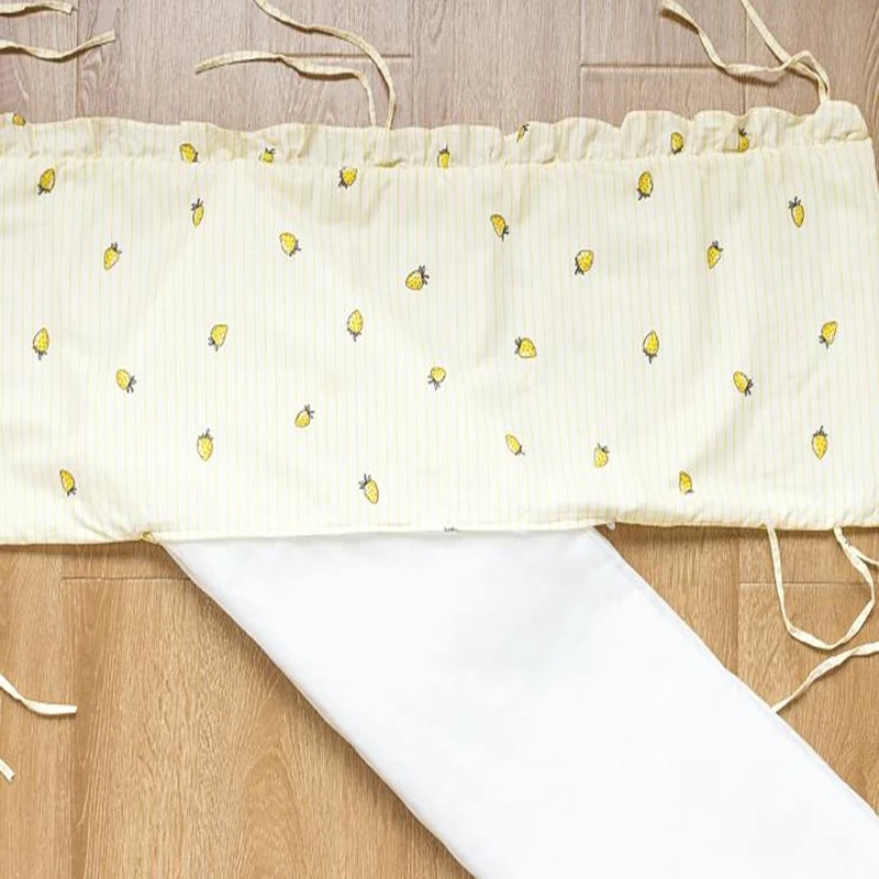 Детский комплект постельного белья хлопковый розовый моющийся бампер