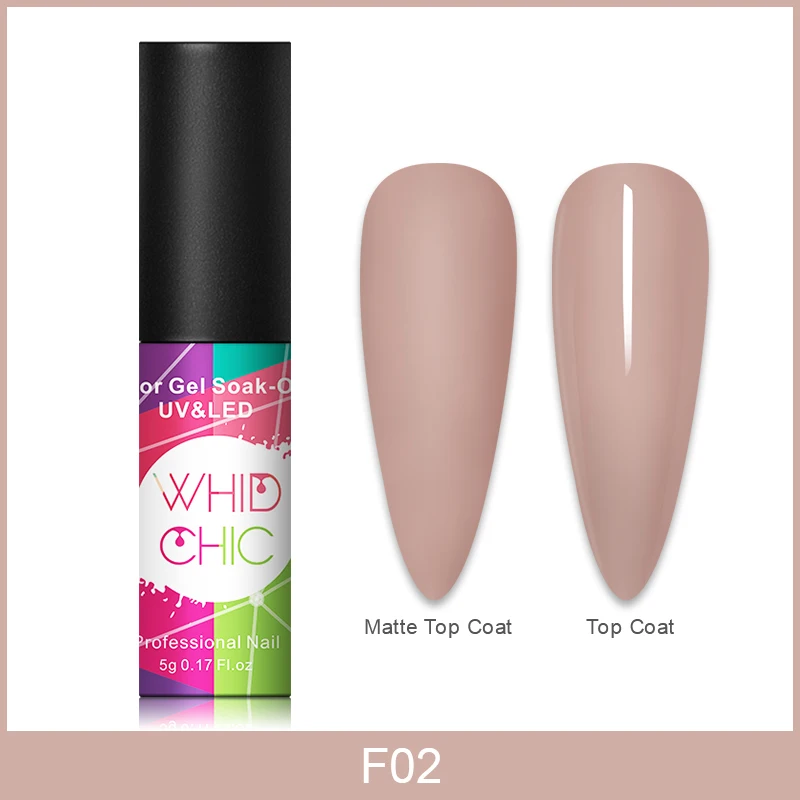 F02 WHID CHICL 1 бутылка 5 мл Цветной Гель-лак для ногтей Чистый Розовый Фиолетовый Синий стойкий УФ-лак для ногтей - Цвет: F02