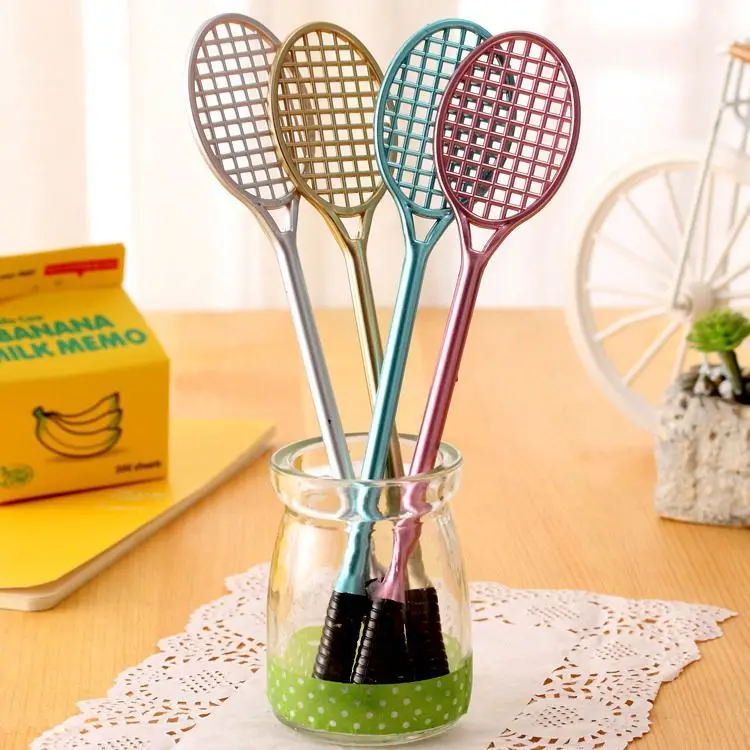 

2022 10pcs/lot Stationery Creative Lifelike Badminton Racket Gel Pen Korean Small Fresh and Cute Insert Pen