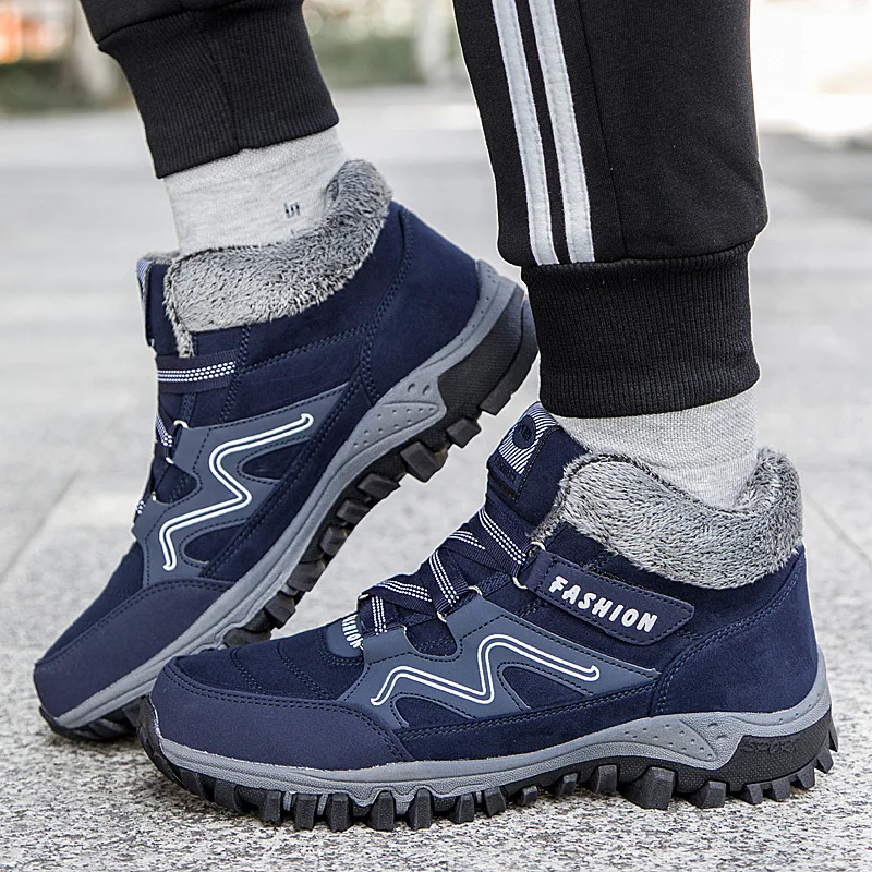 JUNJARM Новинка мужские ботинки зимние водонепроницаемые с плюшем Мужские Теплые