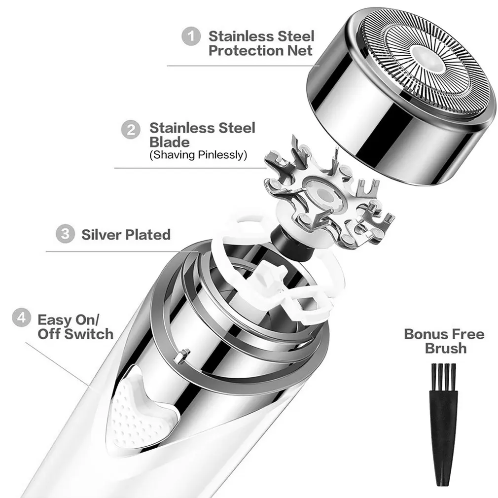 

Portable Heart Shaped Electric Hair Removal Devices Multifunctional Waterproof Electric Women Shaver For Bikini Face Leg Arm