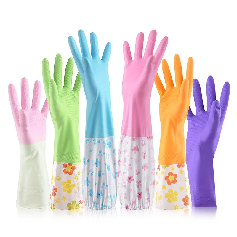 Бытовые перчатки резиновые латексные кухонные тонкие бытовые водонепроницаемые