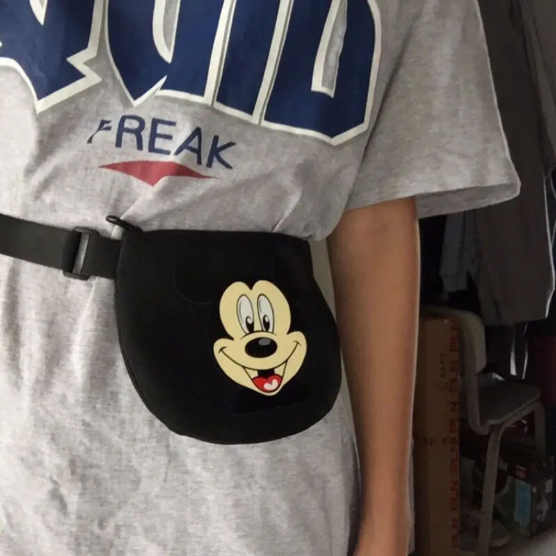 

Disney Mickey Mouse Girls Student Diagonal Bag Chest Bag Waist Bag Coin Purse Canvas Mobile Phone Bag Shoulder Diagonal Bag