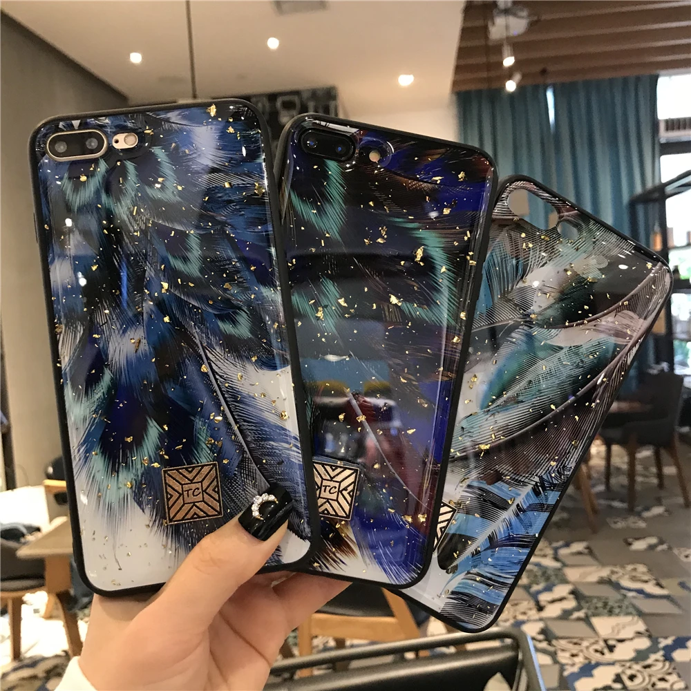 Чехол для телефона с золотой фольгой и мрамором блестками iPhone 11 Pro Xs Max XR X 6 6S 7 8 Plus