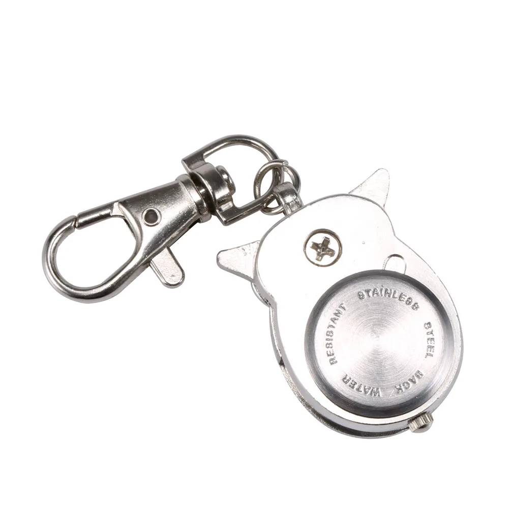 

Fashion Unisex Keychain Pocket Watch Metal Alloy Keyring Vintage Owl Shape Clock Key Chain Bag Car Birthday Gifts SWD889