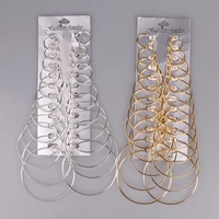 12 pairs gold hoop earrings set big circle earring fashion jewelry earrings for women girls steampunk ear clip korean earrings