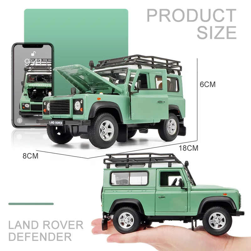 Welly 1:24 Land Rover Defender модель автомобиля из сплава Литые и игрушечные автомобили
