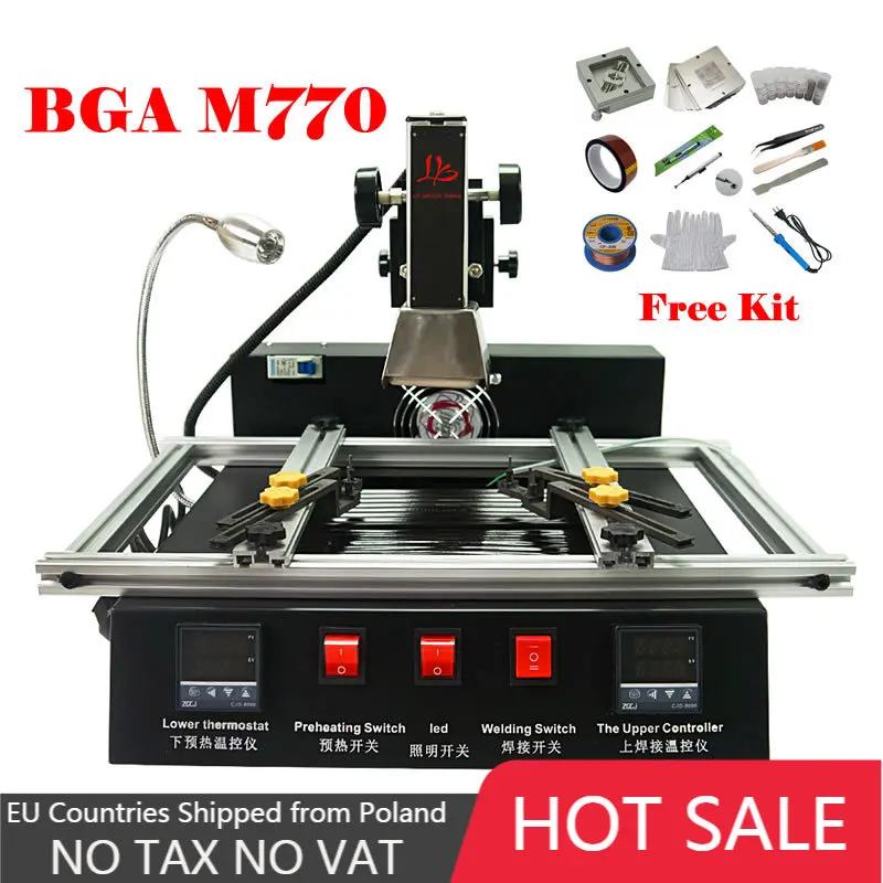 

Hot air smd soldering station bga rework station ir model ly m770 220V 2 zones manual operation 1900W automatic