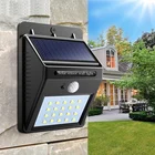 Лидер продаж, водонепроницаемый настенный светильник на солнечной батарее с датчиком движения, 20 светодиодов, наружный садовый светильник для двора, 2021