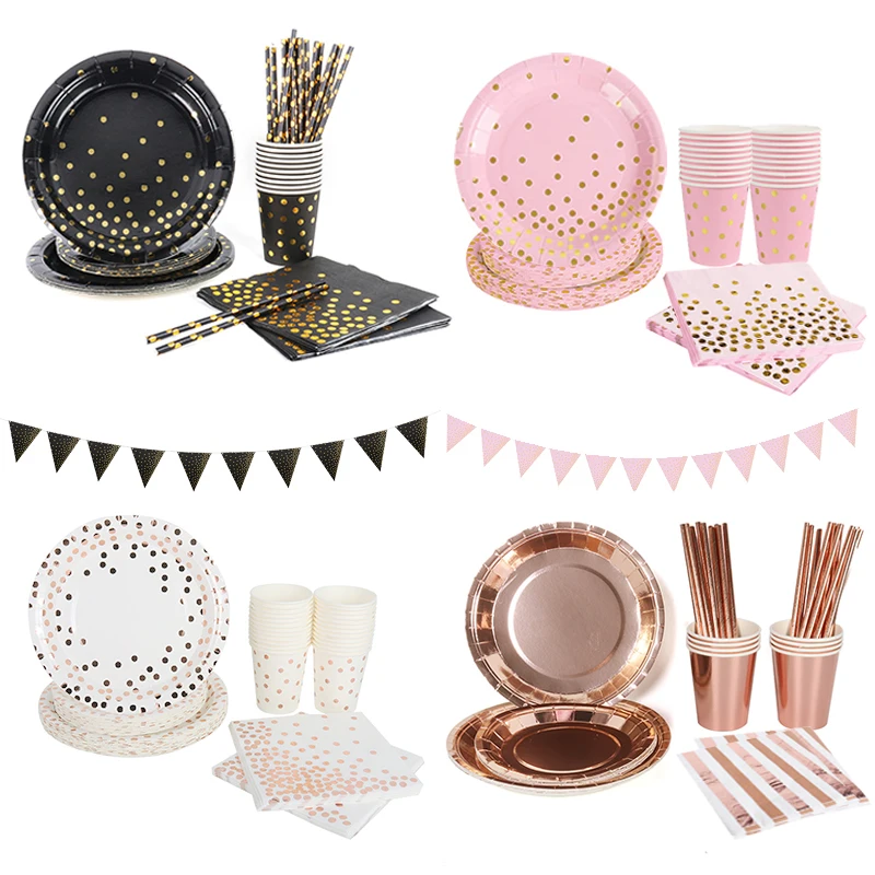 Цвета розового золота штемпелюя точка посуда бокал для шампанского черного и