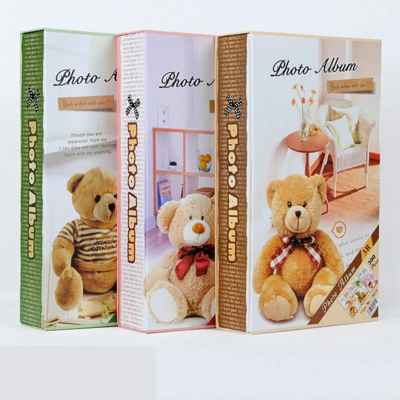 

5 Inch 300 Photos Insert Album Cartoon Bear Family Baby Children Foto Picture Memory Record Large-capacity Photocard Holder