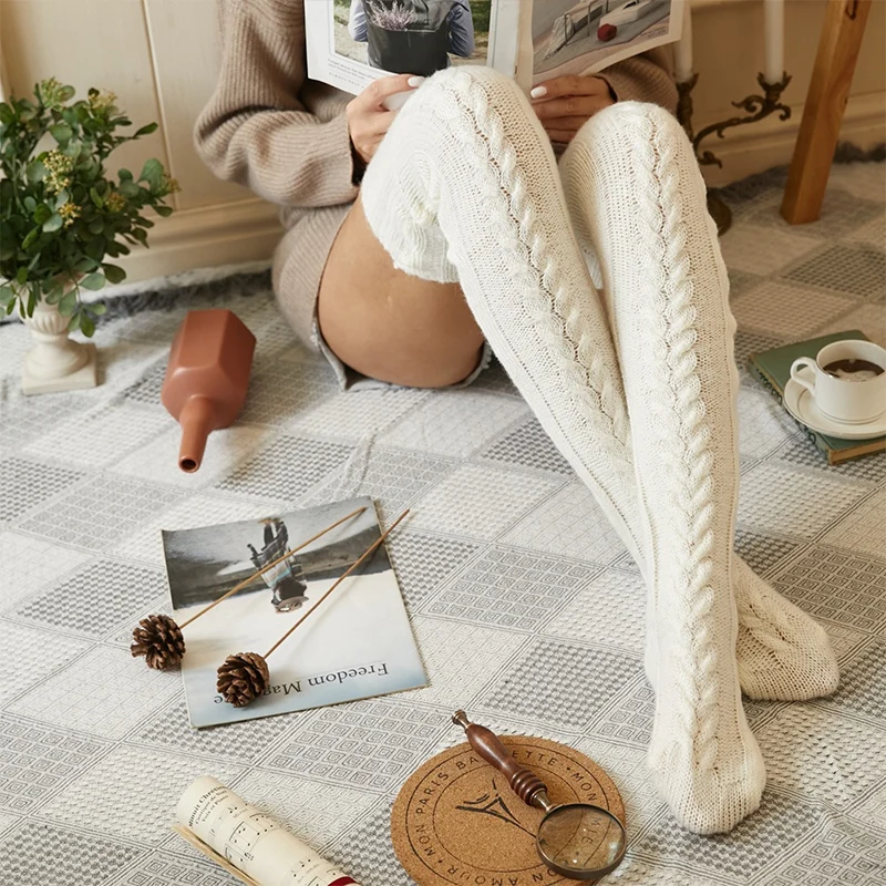 

Christmas Chic Sexy Stocking Night Out Warm Over The Knee High Cable Knit Long Socks