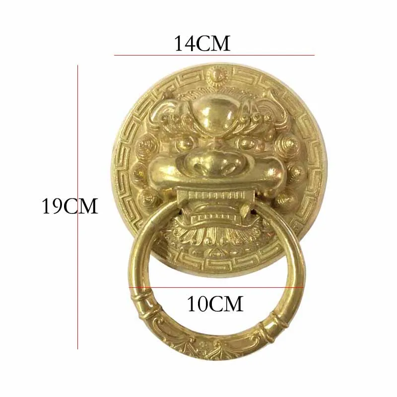 Lenth 190 мм латунные большие Антикварные Двери в форме льва дверные ногти домашний