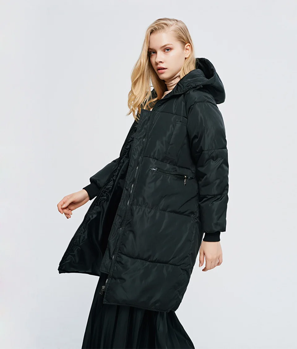 Зимняя женская куртка длинная теплая плотная парка с хлопковой подкладкой и