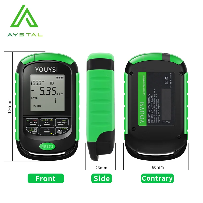 Free Shipping NEW 4 in 1 Optical Power Meter Bult-in Visual Fault Locator Network Cable Test Fiber Tester VFL Lithium Battery