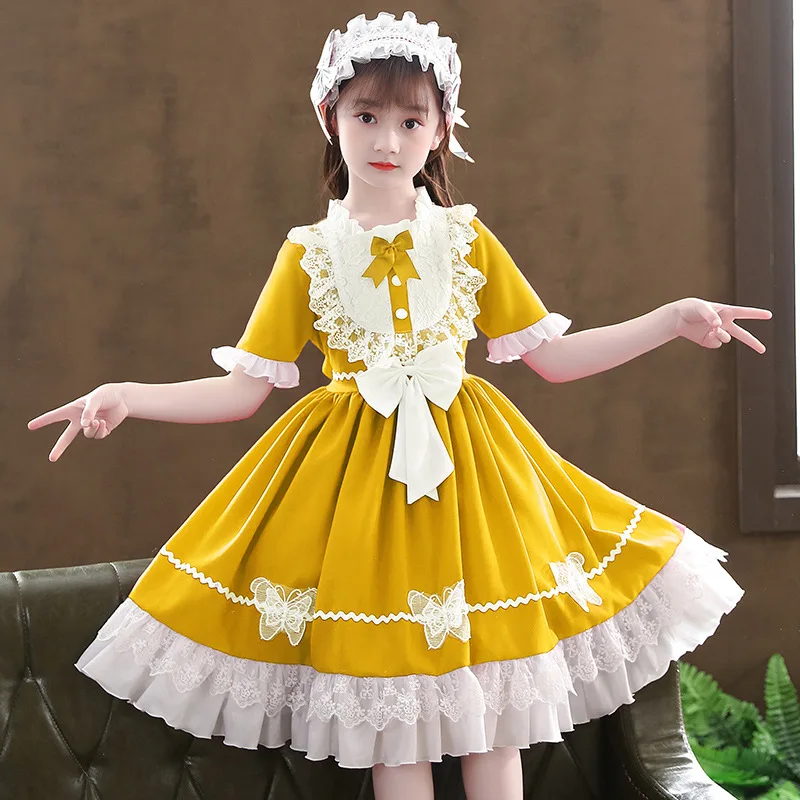 

Elegant Girls embroidery dresses summer European American children clothing for Kids princess Party wedding dress girl costume