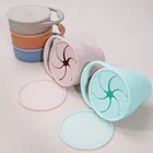 Новейший пользовательский пищевой силикон чашка для закусок экологически чистый смешанный цвет Детская кружка для воды Водонепроницаемый BPA бесплатно мягкая крышка