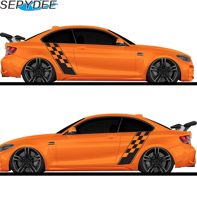 130 см x 24 2 шт. автомобильный боковой двери наклейки гоночный автомобиль Стиль