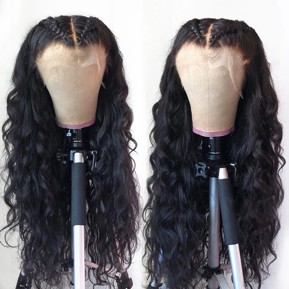 250 плотность свободный глубокая волна кружевной передний парик Remy человеческие