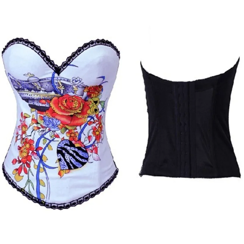 Скелет с принтом череп одежда сексуальный корсет бюстье топы для женщин в