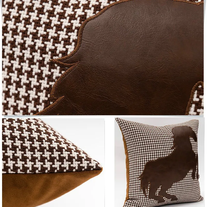 Подушки с вышивкой лошади коричневый чехол для подушки ласточка декоративная