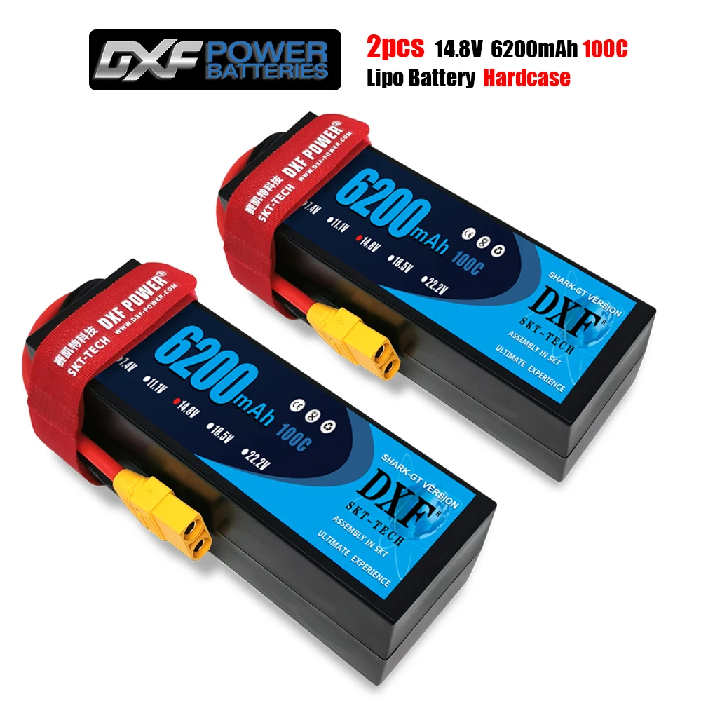 DXF 6200mAh 14 8 V 100C/200C Lipo батарея 4S жесткий чехол с Deans XT60 XT90 EC5 вилка для 1/8 1/10 тугги Багги