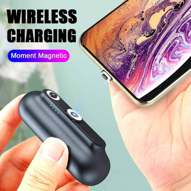 for iphone 12 magnetic power bank 2600mah mini magnet charger power bank for xiaomi emergency portable magnetic external battery free global shipping