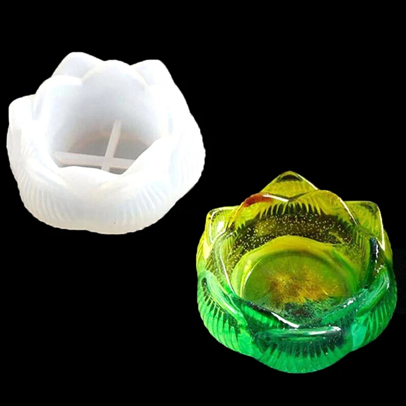 

Transparent DIY Ashtray Mold Lotus Candle Holder Storage Box Mould Flower Pot Mold Crafts Making