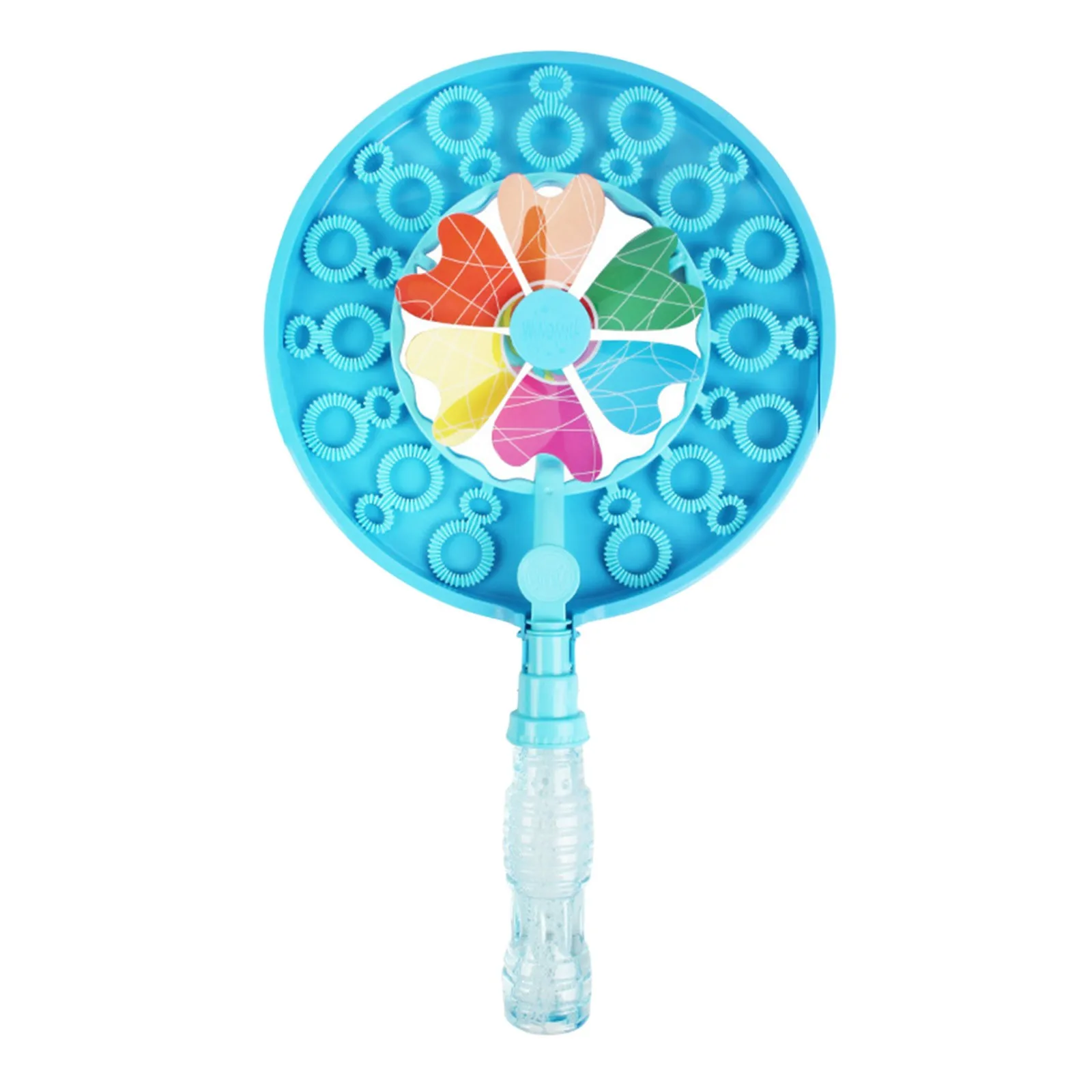 

10ML Bubble Windmill Colorful Double Hole Bubble Wand Bubble Blower Summer Funny Magic Bubble with Mini Fan Outdoor Toys