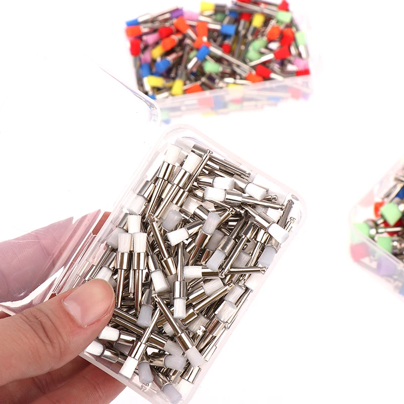 

100 Pcs/Box Dental Flat Type Dental Care Polisher Teeth Clean Nylon Polisher Brush Teeth Clean