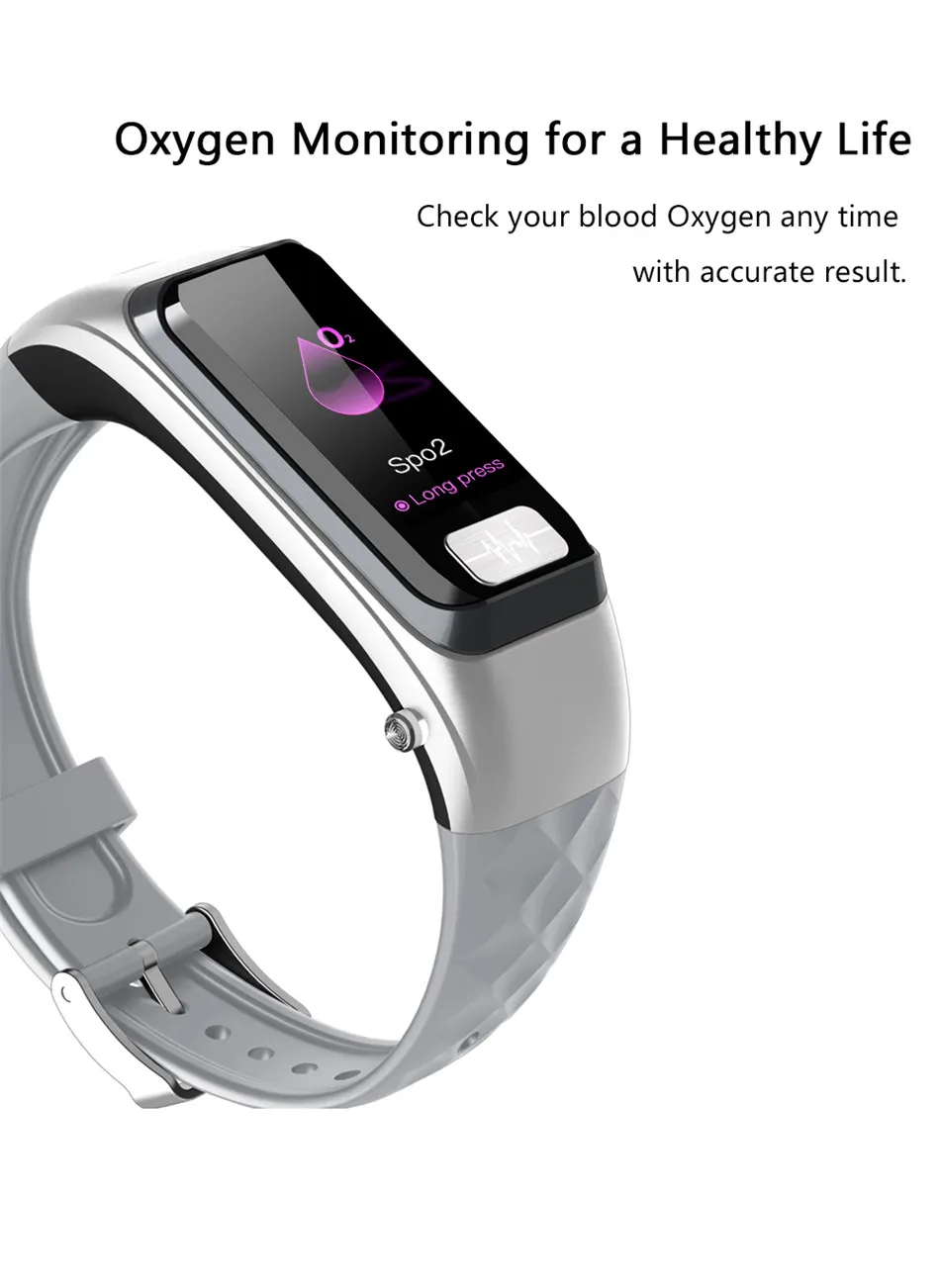 2 в 1 Смарт браслет часы с Bluetooth наушники ECG PPG пульсометр Монитор артериального давления спортивный привод вызов педометр