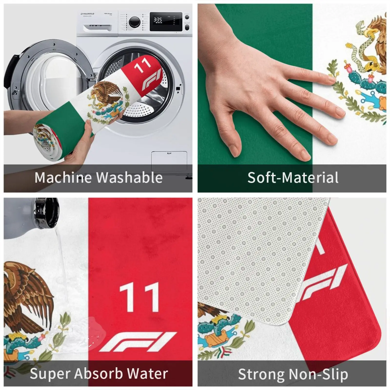 Мексиканский коврик Checo Перес для водителя мягкий шако гоночная точка Мексика