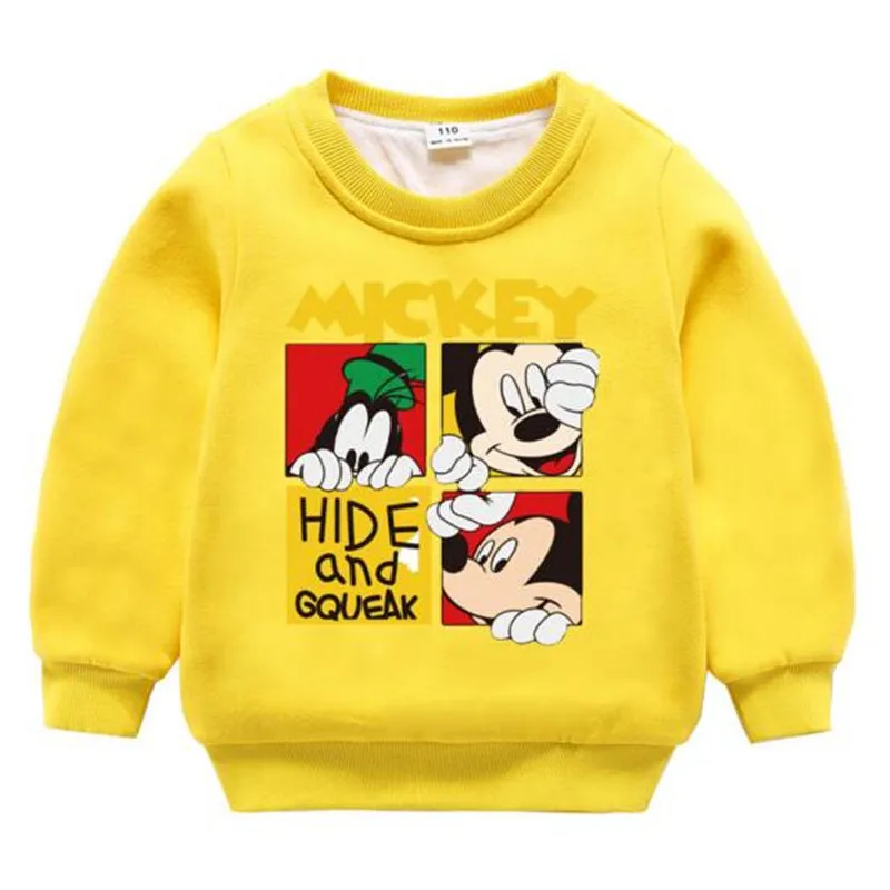 fleece top-1 Детская одежда; коллекция года; сезон осень-зима; комплект утепленной одежды из флиса для девочек и мальчиков; топы с длинными рукавами и штаны с принтом Микки и Минни - Цвет: fleece top-1