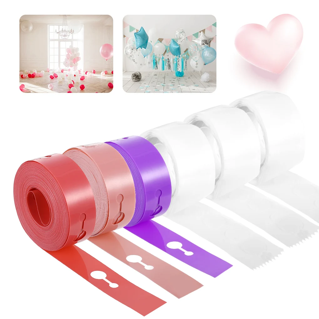 

Balloon Strip Tape Double Hole DIY Garland Balloon Chain Arch Plastic Sticker For Birthday Party Decoration Balloon Accessories