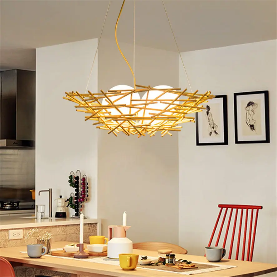 Юго-Восточная Азия японский стиль бамбуковая птица люстра в виде гнезда