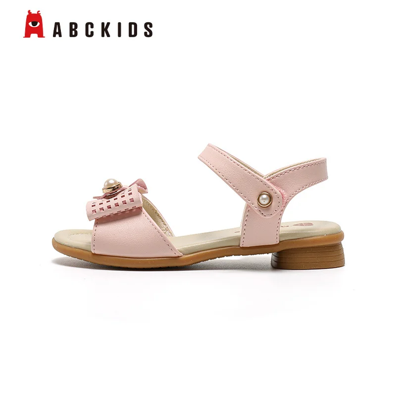 

Abckids sandals girls' sandals summer new shoes children's lady bow princess style non slip shoes