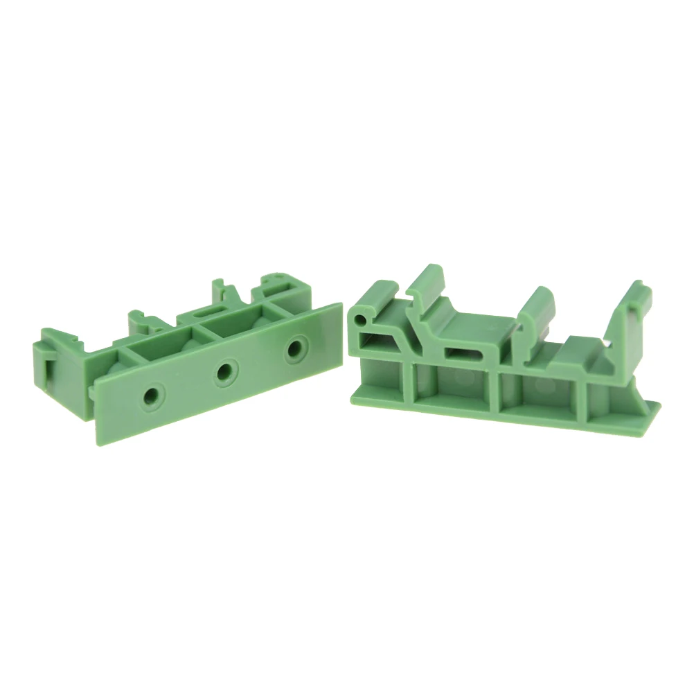 1Set=2pcs 4.3* 1* 2cm adapter+4 screws PCB DIN C45 Rail Mounting Adapter Circuit Board Bracket Holder Carrier Clips Black Green |