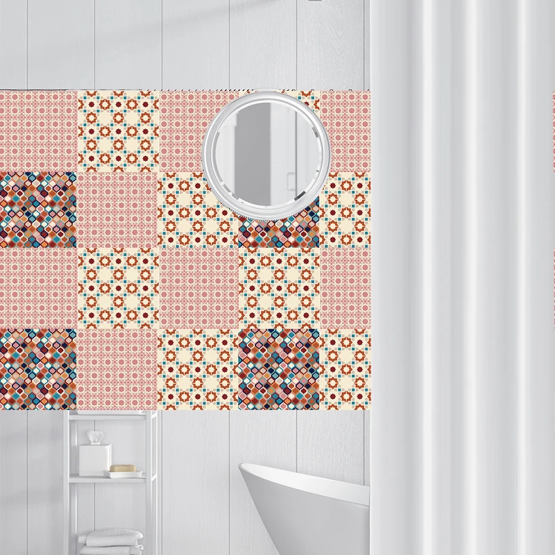 Moroccan Style Tiles Sticker Waterproof Self Adhesive Wallpaper Furniture Bathroom DIY Arab Tile Waist Line | Дом и сад