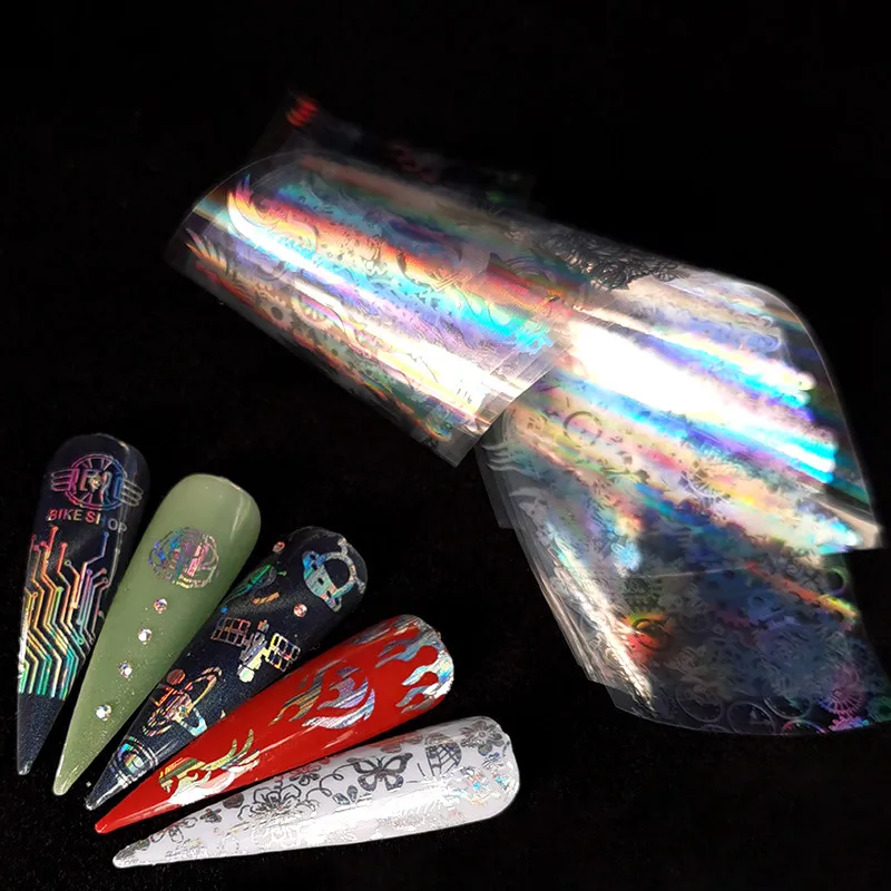 

Nail Foils Flying Dandelion Blooming Flower Cute Flower Decals Transfer Sticker Foil Manicure Decoration