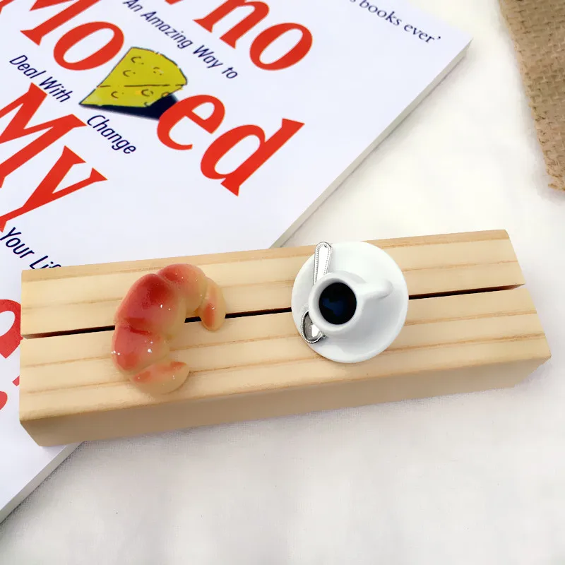 Женские серьги-капельки с чаем кофе пончиками хлебом для выпускного вечера