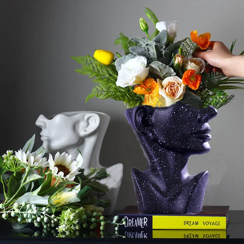 

Полимерная ваза, домашний декор, Цветочная искусственная скульптура, украшение для комнаты, настольная Скандинавская художественная фотог...