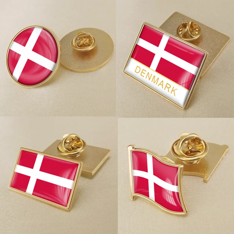 Герб Дания Датский карта национальный флаг эмблема брошь значки нагрудные