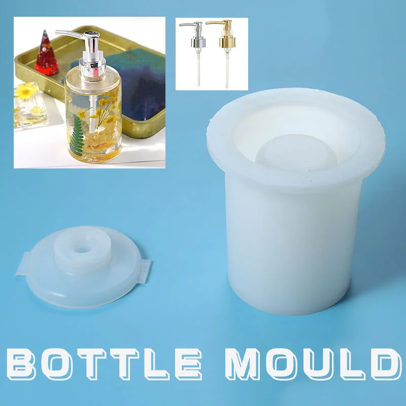 

Creative Pump Round Bottle Molds Separate Shower Gel Hand Sanitizer Bottle Mould Handmade Making Tools Home Bathroom Supplies