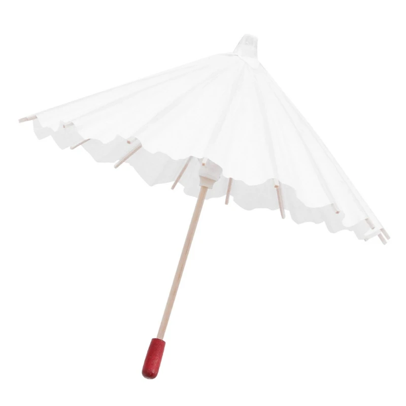 Белый чистый китайский бумажный зонтик H7JB Детские краски сделай сам